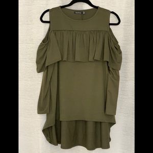 Boohoo olive green blouse